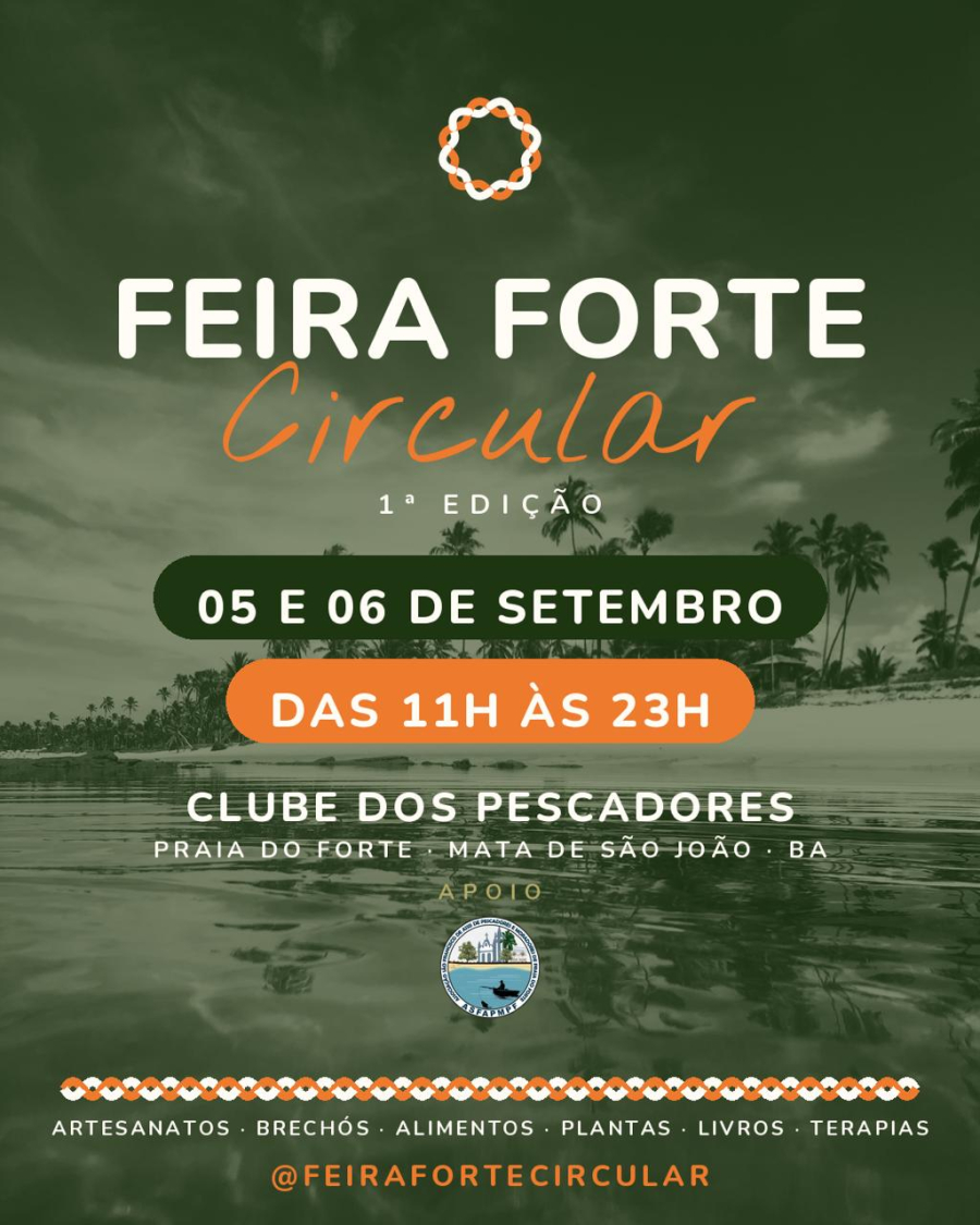 1ª edição da Feira Forte Circular acontece neste fim de semana na Praia do Forte