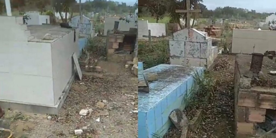 Moradores denunciam violação de túmulos para rituais em cemitério