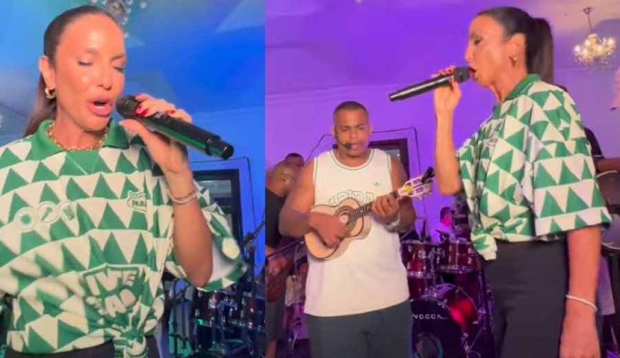 Ivete Sangalo cai no samba e faz show de surpresa em Salvador