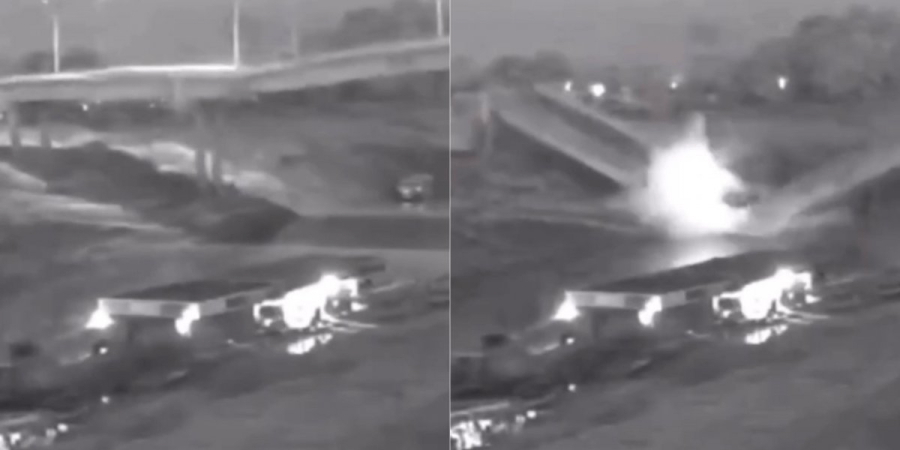 Câmera de segurança captura momento exato de queda da ponte no Acre