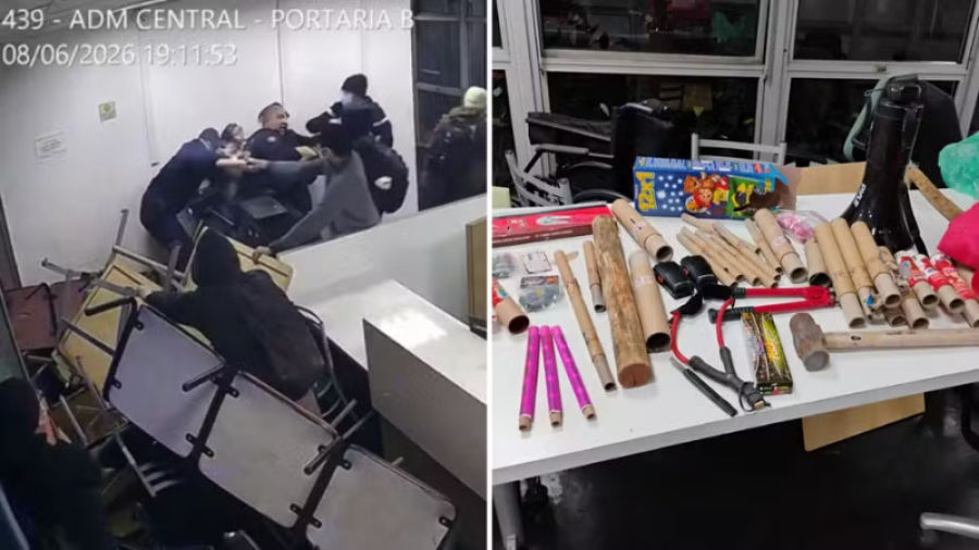 Estudantes ocupam reitoria da USP com fogos, confronto e críticas ao auxílio; VEJA VÍDEO
