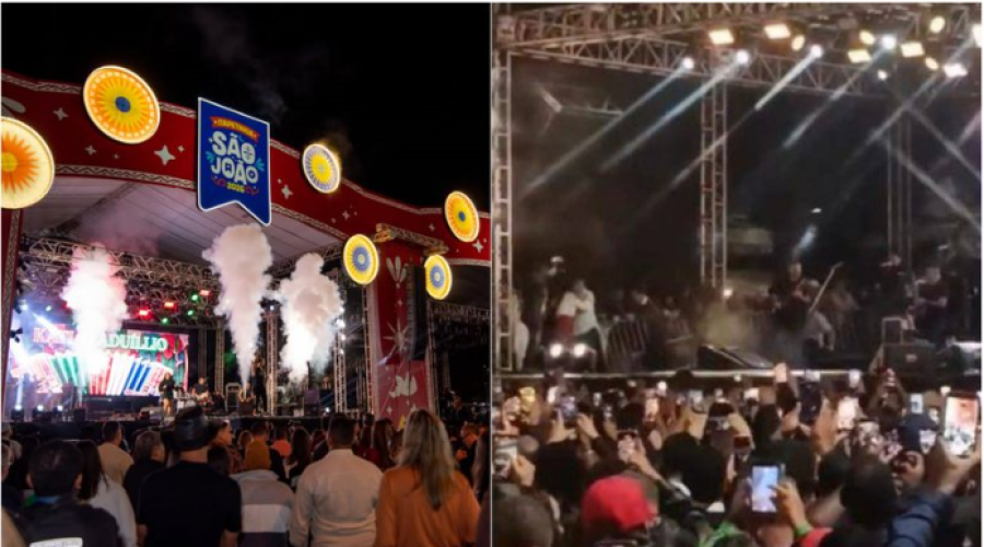 Estrutura de palco desaba em show de Amado Batista no São João da Bahia