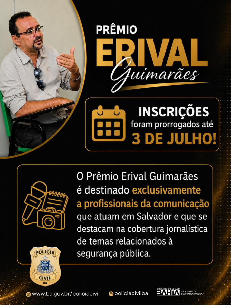 Inscrições para o Prêmio Erival Guimarães seguem abertas até 3 de julho