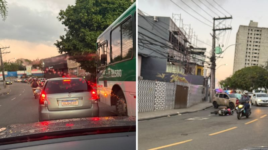 Motociclista sofre grave acidente de trânsito em avenida movimentada de Salvador