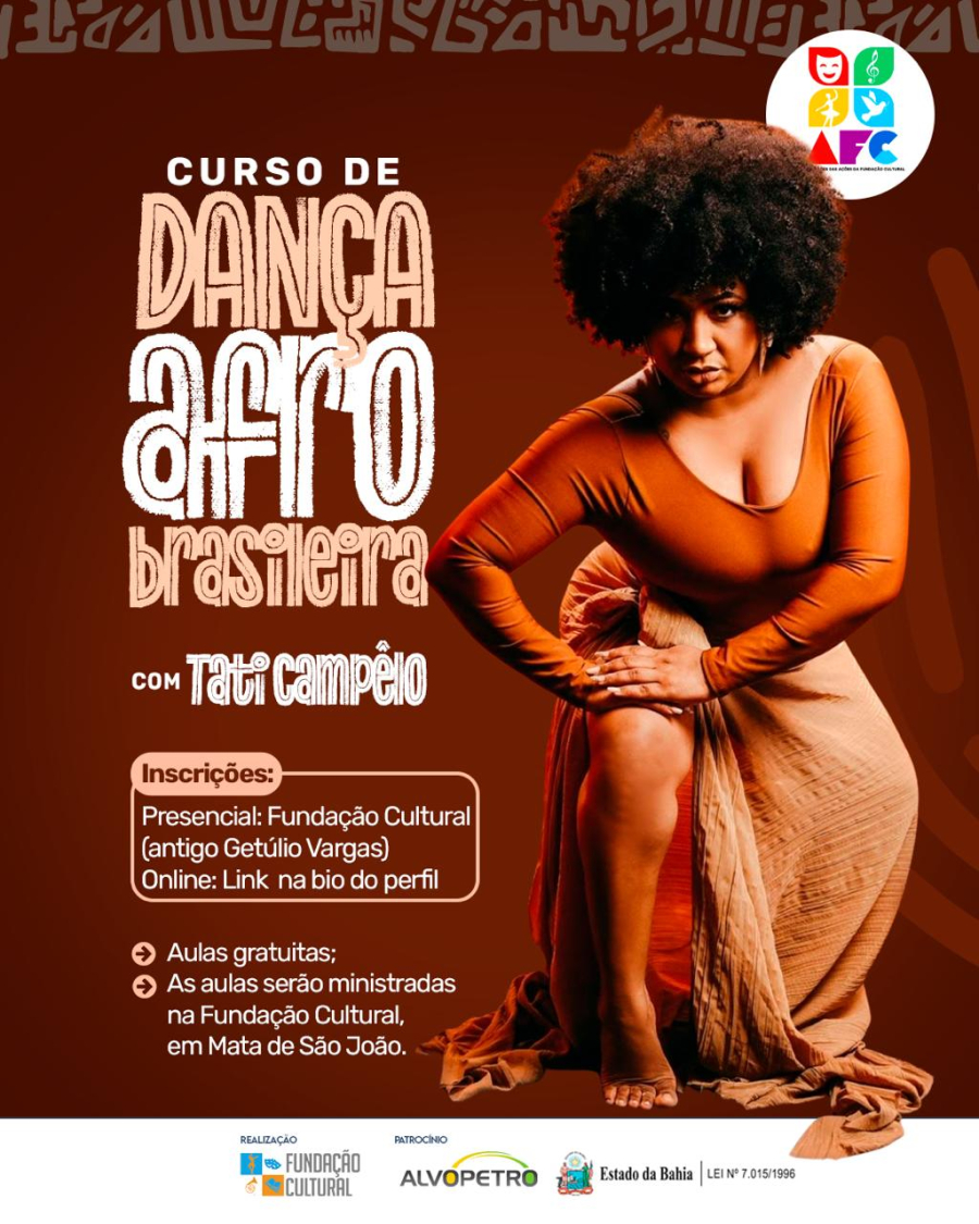 Fundação Cultural de Mata de São João abre inscrições para Oficina Gratuita de Dança Afro-Brasileira