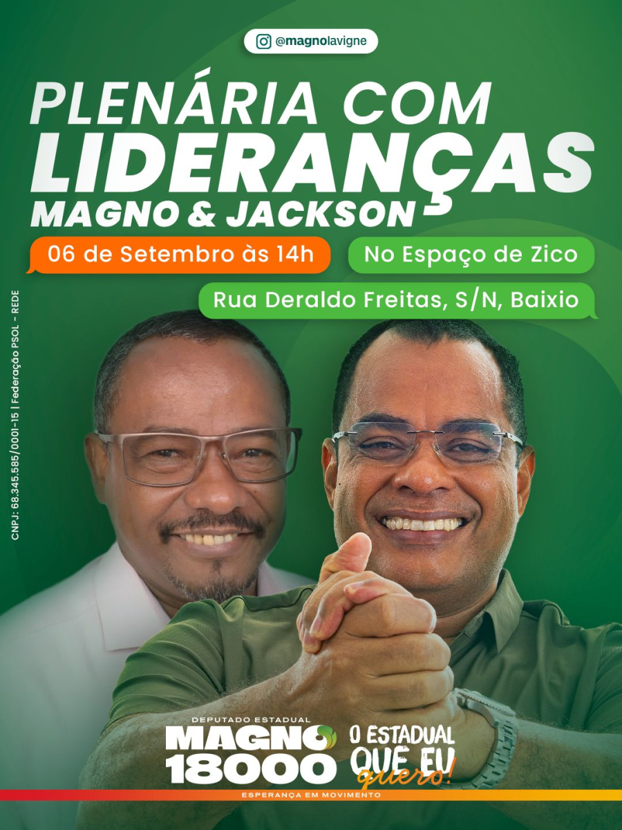 Plenária com Magno Lavigne acontece neste domingo (6) em Mata de São João