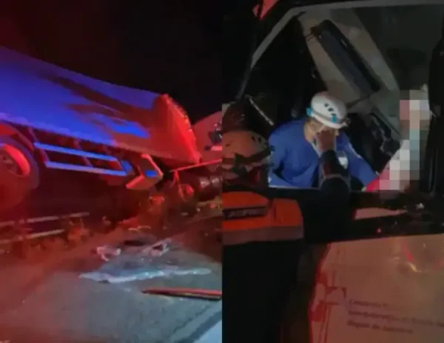 Acidente envolvendo micro-ônibus, carreta e carro deixa vítimas na BR-324, na Bahia